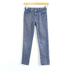 Justice skinny jeans crystal embellished low waist Y2K sparkly bright party